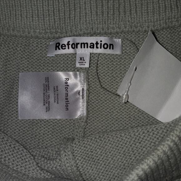 NWT Reformation "Roze" Knitted High-Waist Shorts in Neutral Stone Size XL - Picture 5 of 5